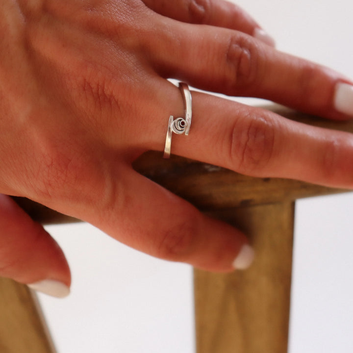 Blooming Bypass Ring in sterling silver